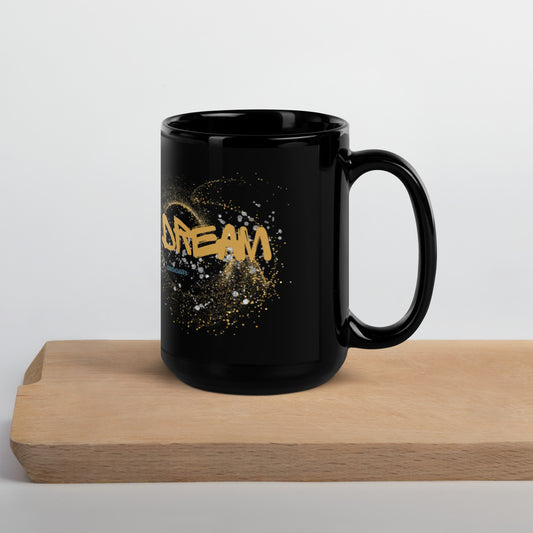 Dream Bigger Black Glossy Mug