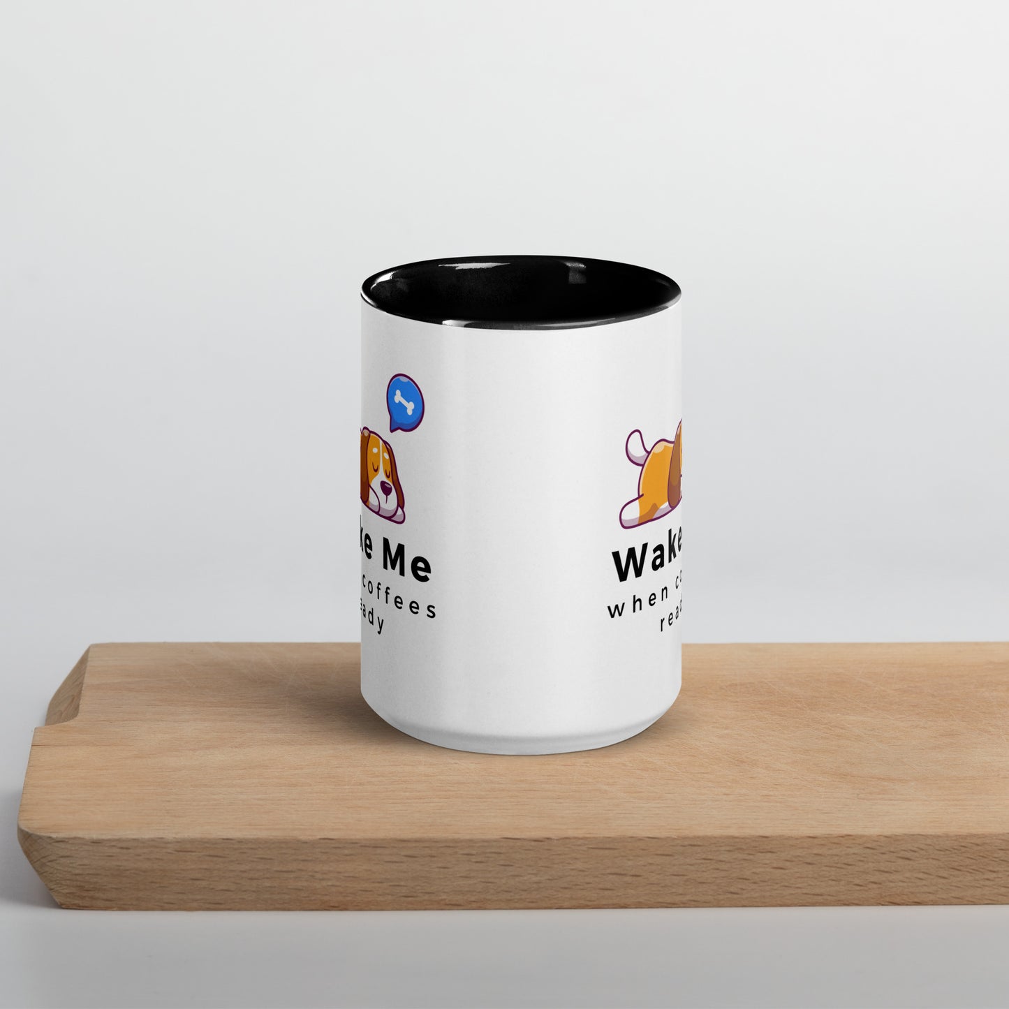 Wake Me Dog Mug with Color Inside