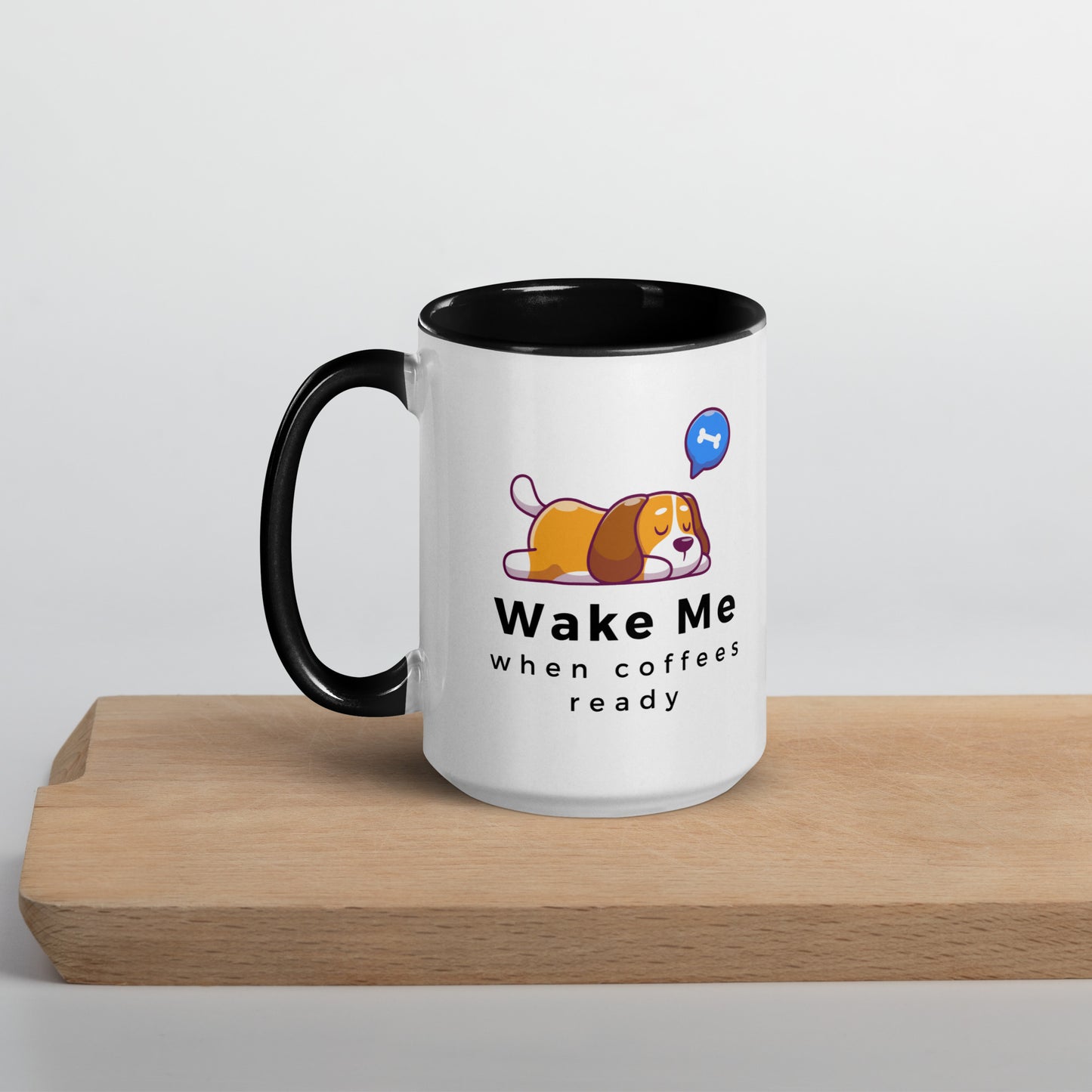 Wake Me Dog Mug with Color Inside