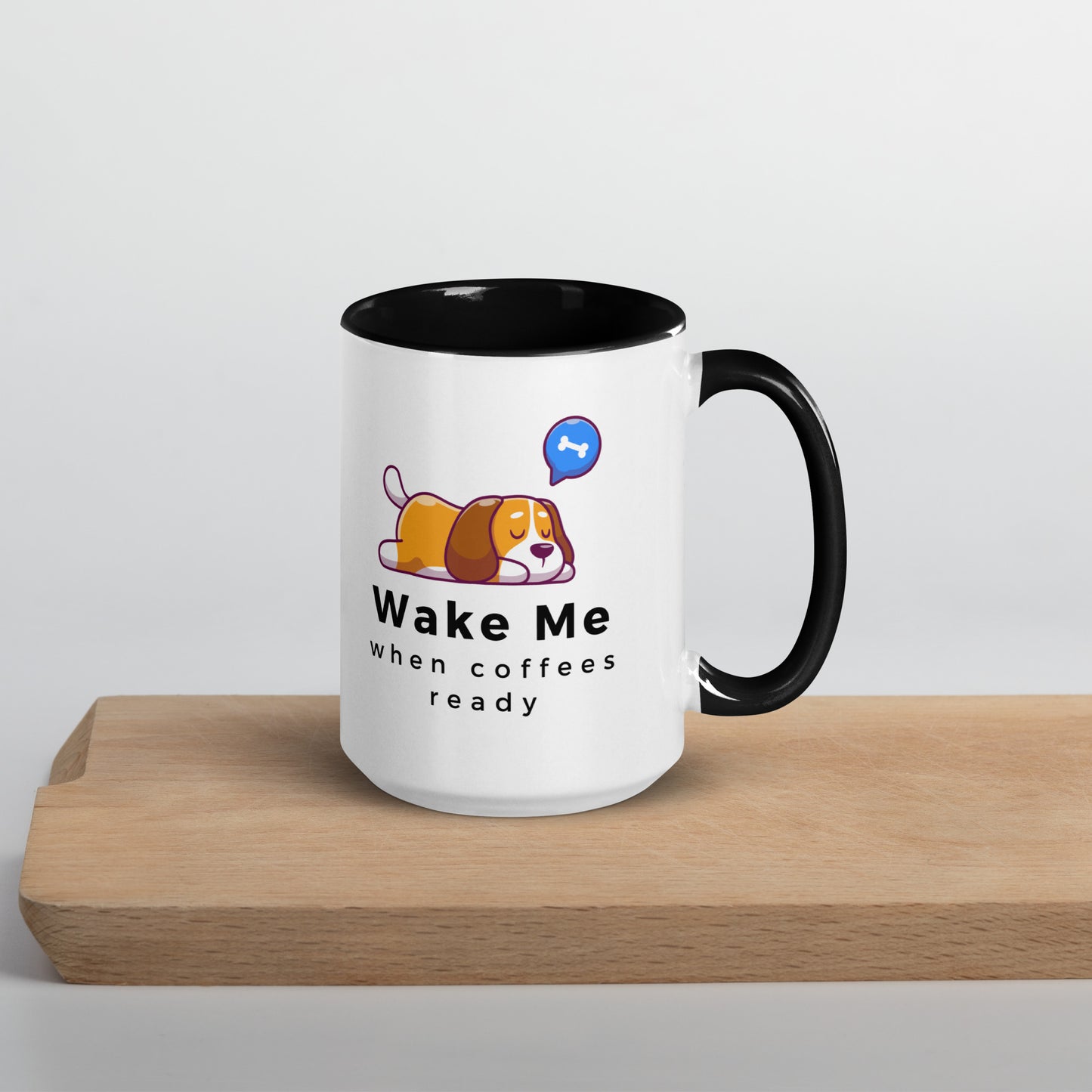 Wake Me Dog Mug with Color Inside