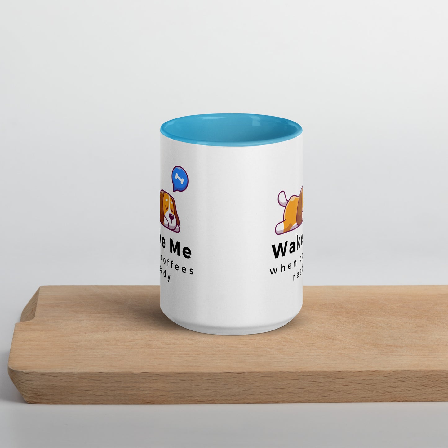 Wake Me Dog Mug with Color Inside