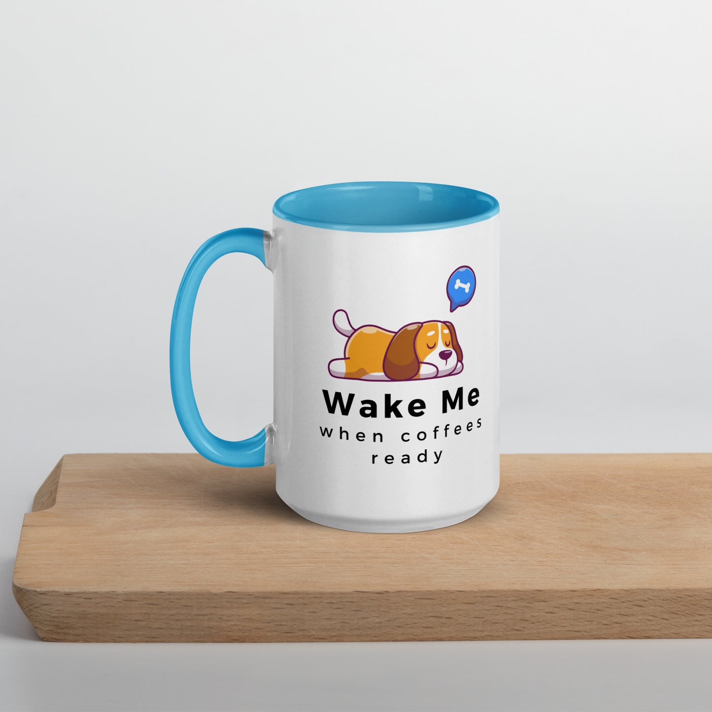 Wake Me Dog Mug with Color Inside