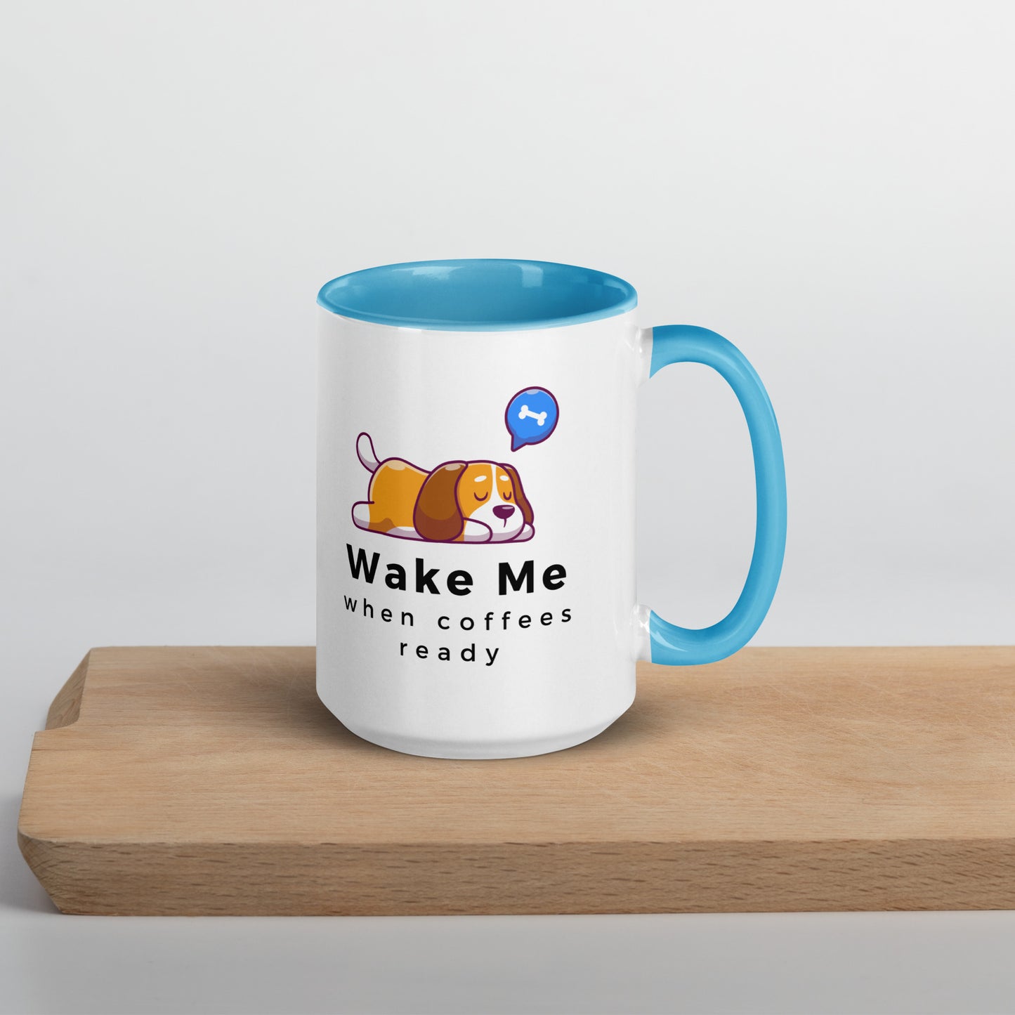 Wake Me Dog Mug with Color Inside