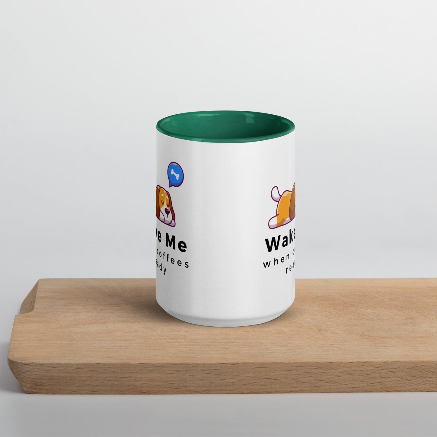 Wake Me Dog Mug with Color Inside