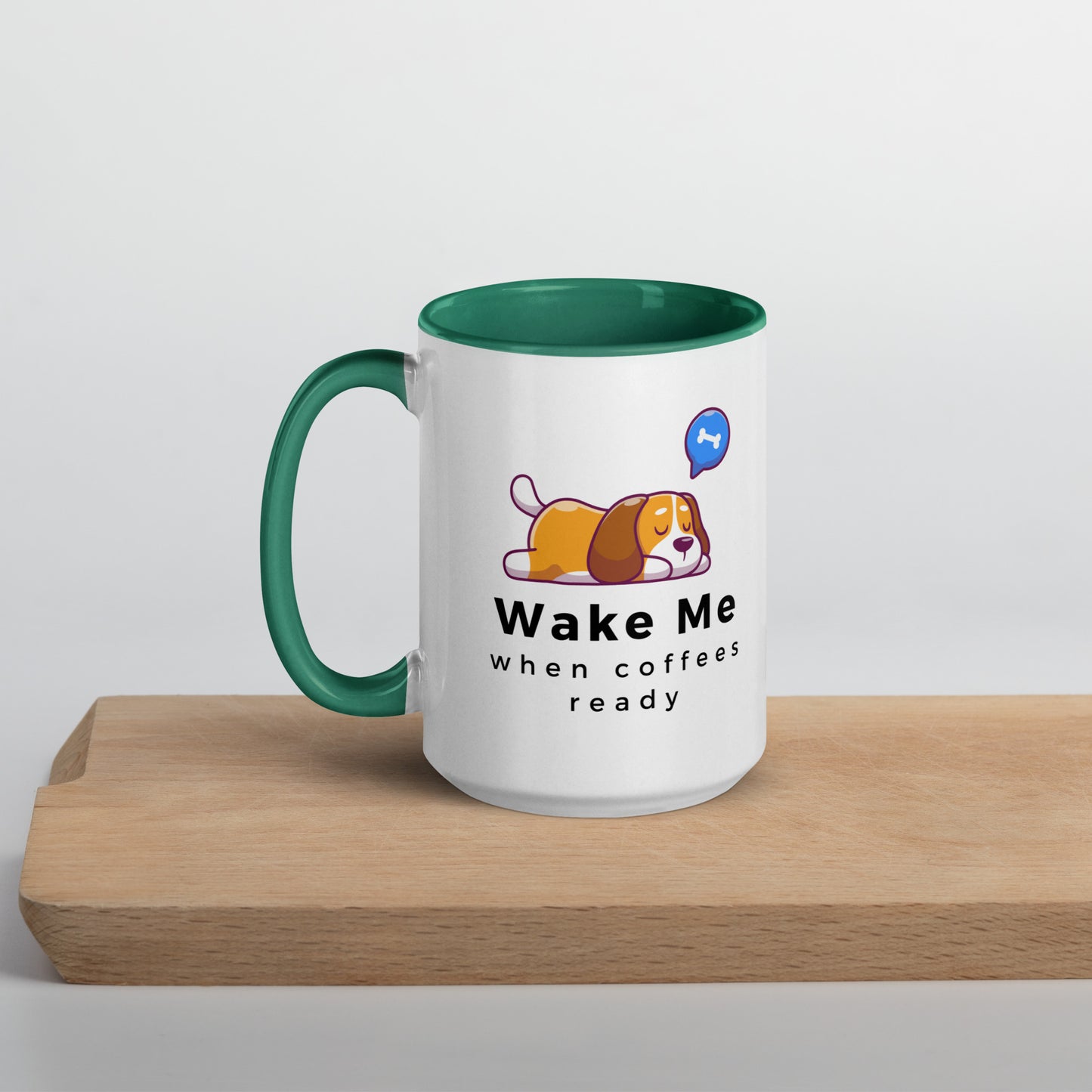 Wake Me Dog Mug with Color Inside