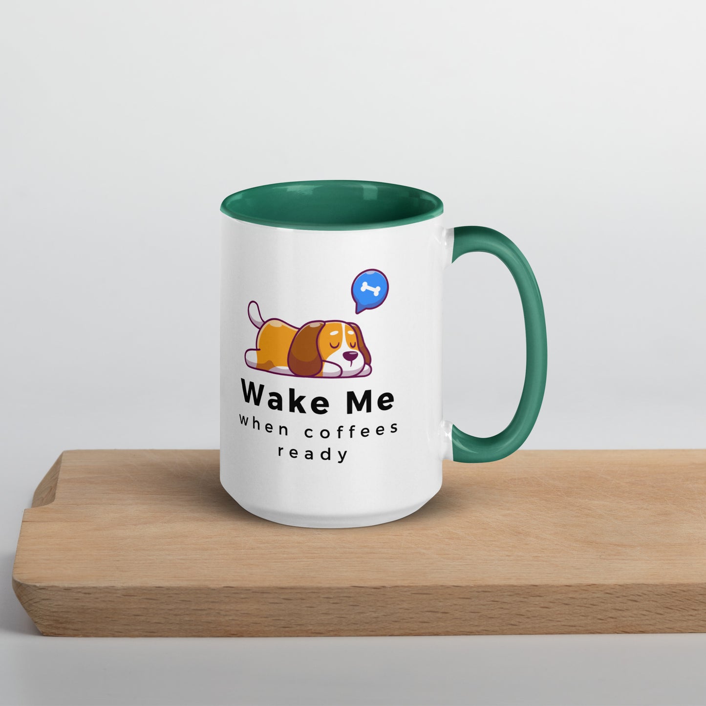 Wake Me Dog Mug with Color Inside