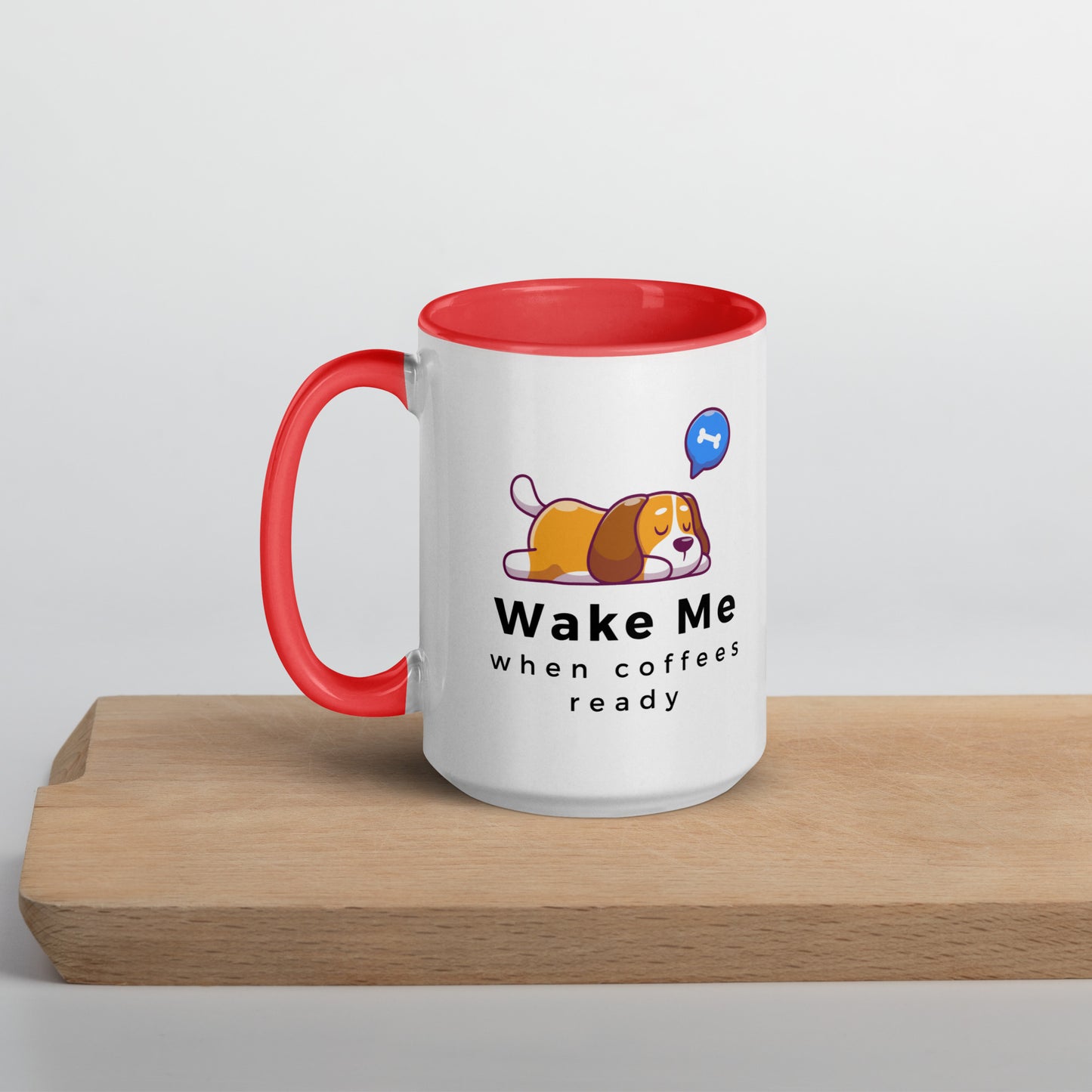 Wake Me Dog Mug with Color Inside