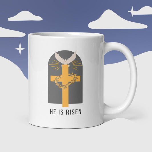 He Has Risen Easter glossy mug