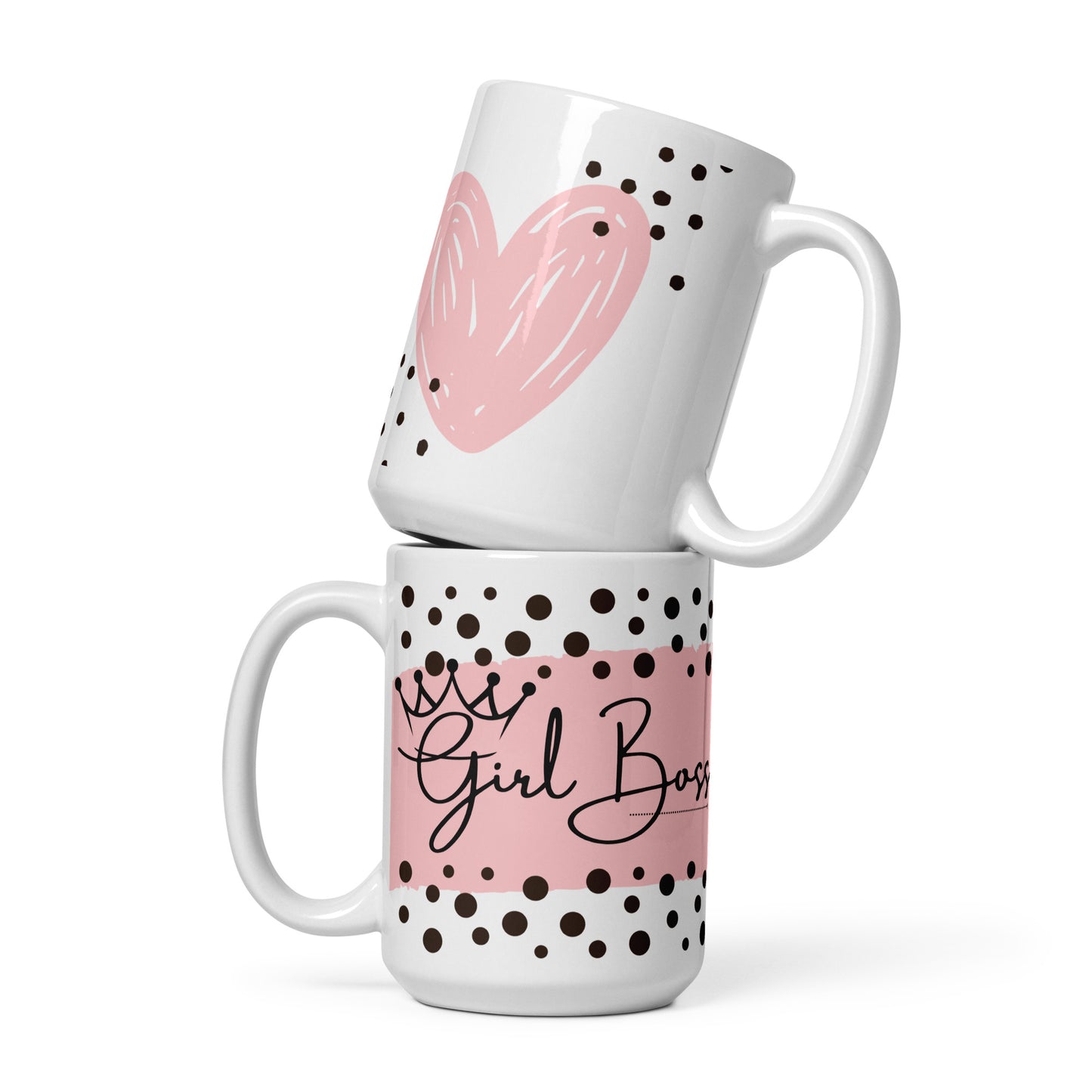 Girl Boss White glossy mug