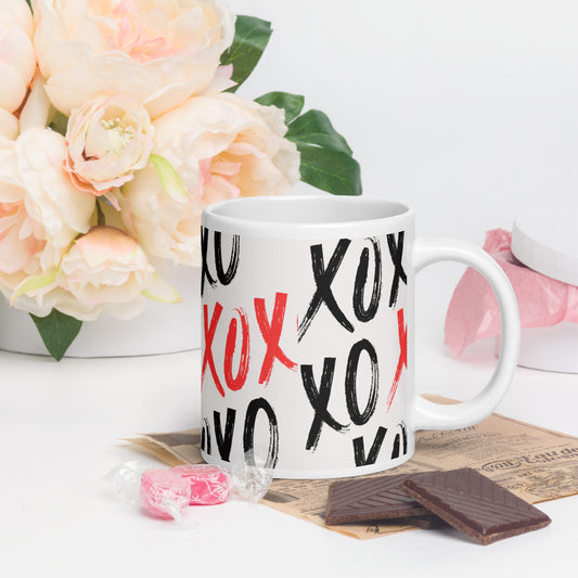 XOXO White glossy mug